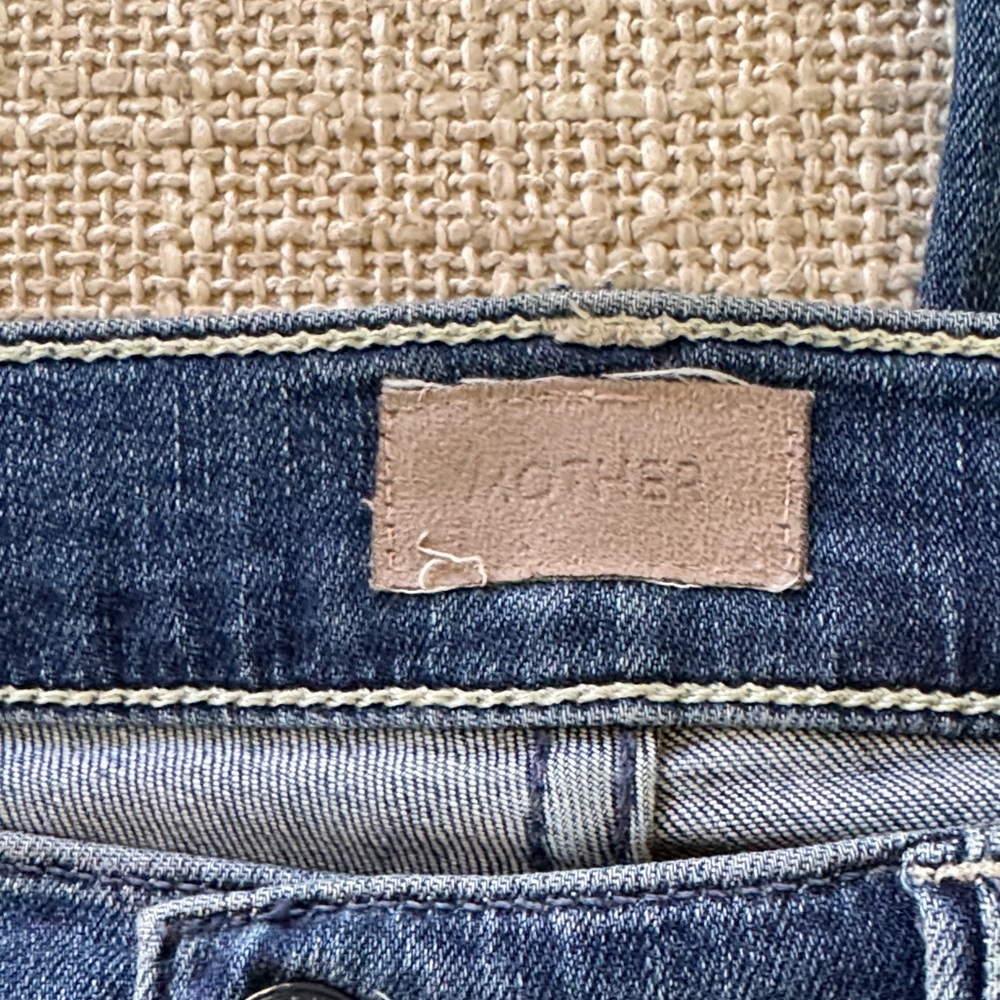 MOTHER Straight Leg Denim Jeans in Medium Blue - Picture 2 of 11